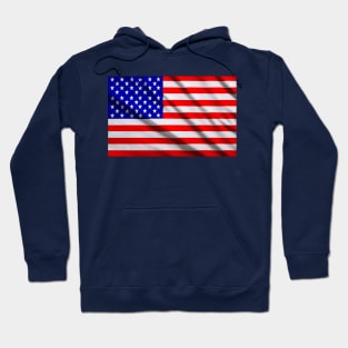 American USA flag. The flag flutters in waves Hoodie